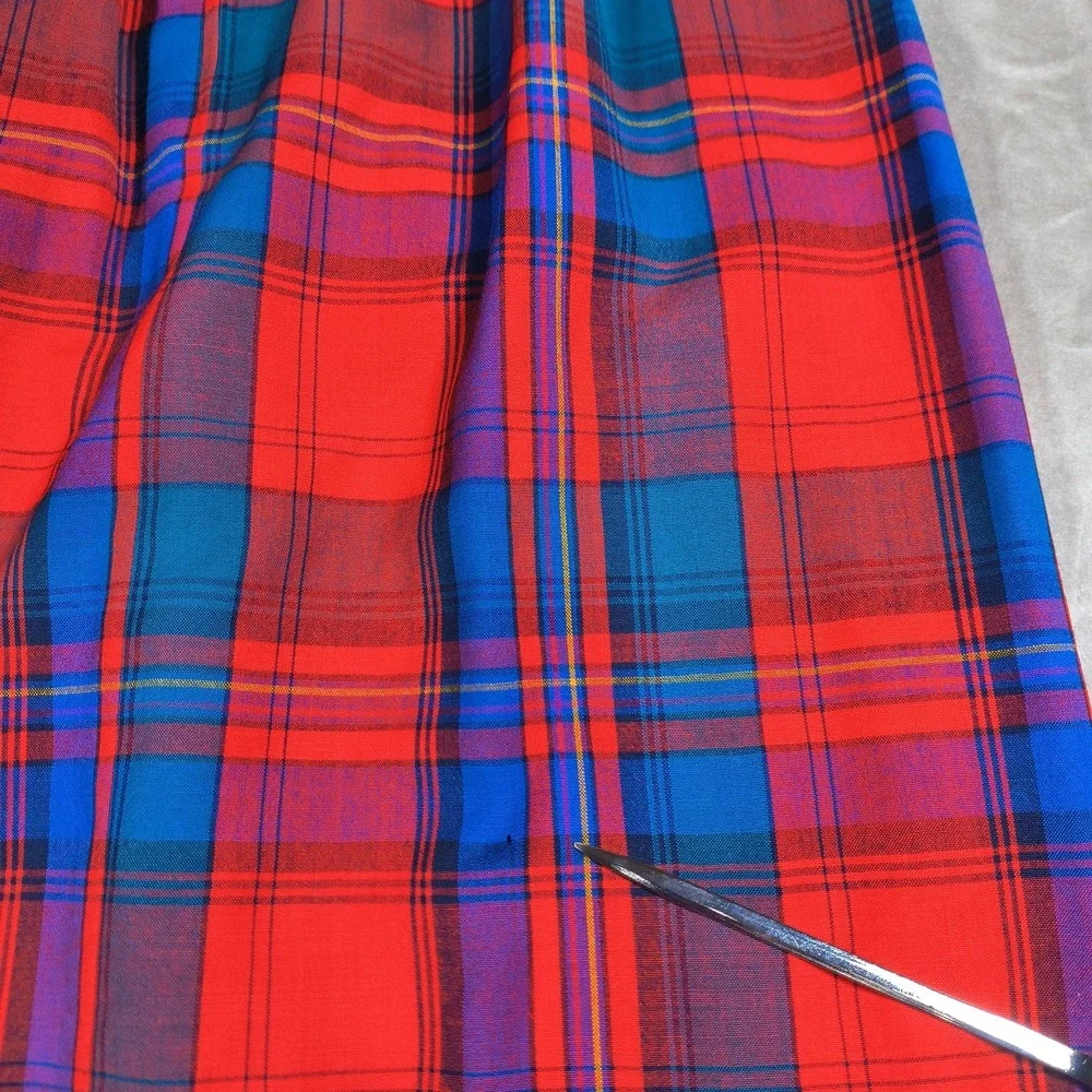 Vintage Pendleton Skirt Womens 14 Red Blue Plaid Long Maxi Tartan 70s Preppy New